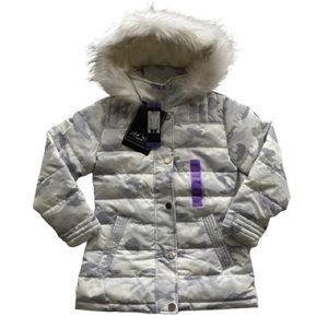 HFX Youth Water Resistant Hooded Puffer Jacket Girls Size XS-5/6 Camo NWT